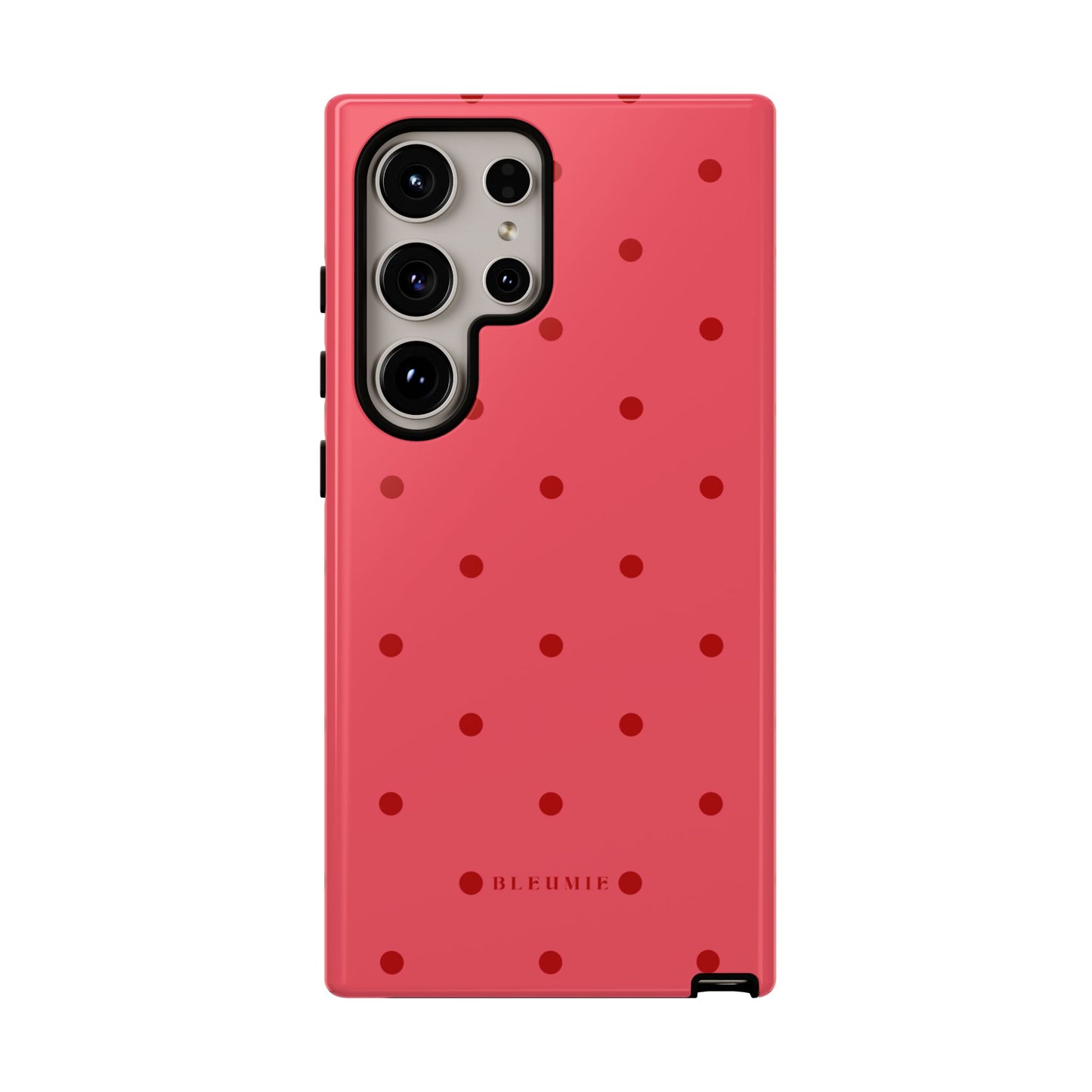 Crimson Polka Dot Tough Phone Case Samsung Galaxy S24 Ultra BLEUMIE