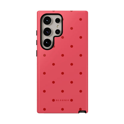 Crimson Polka Dot Tough Phone Case Samsung Galaxy S24 Ultra BLEUMIE