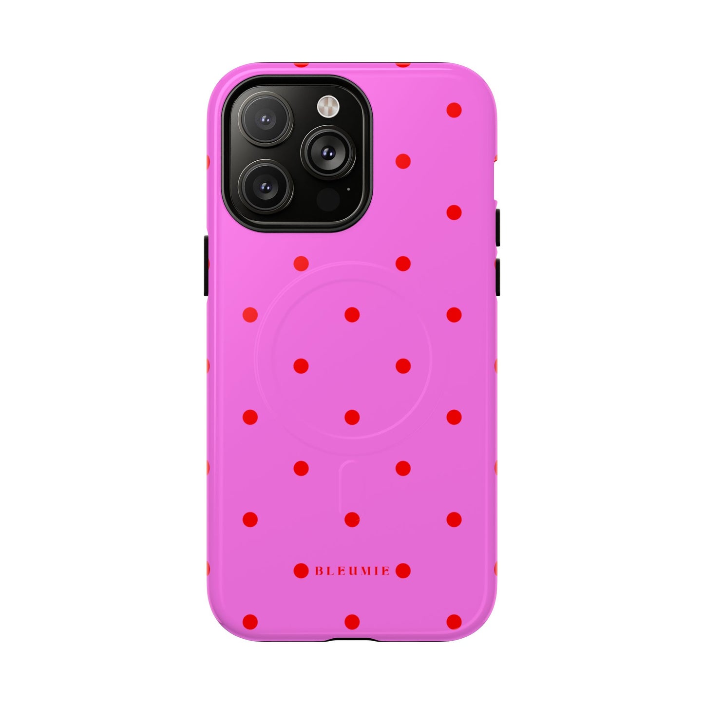 Pinka Polka Dot MagSafe iPhone Cases iPhone 14 Pro Max Glossy BLEUMIE