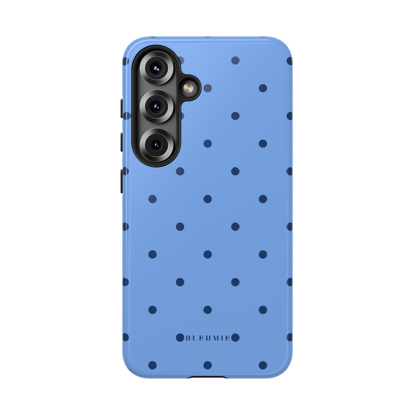Blue Polka Dot Tough Phone Case Samsung Galaxy S25 BLEUMIE