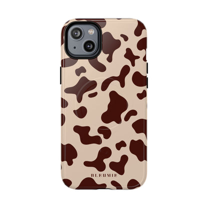 Mocha Cow Print MagSafe iPhone Cases iPhone 14 Plus Glossy BLEUMIE