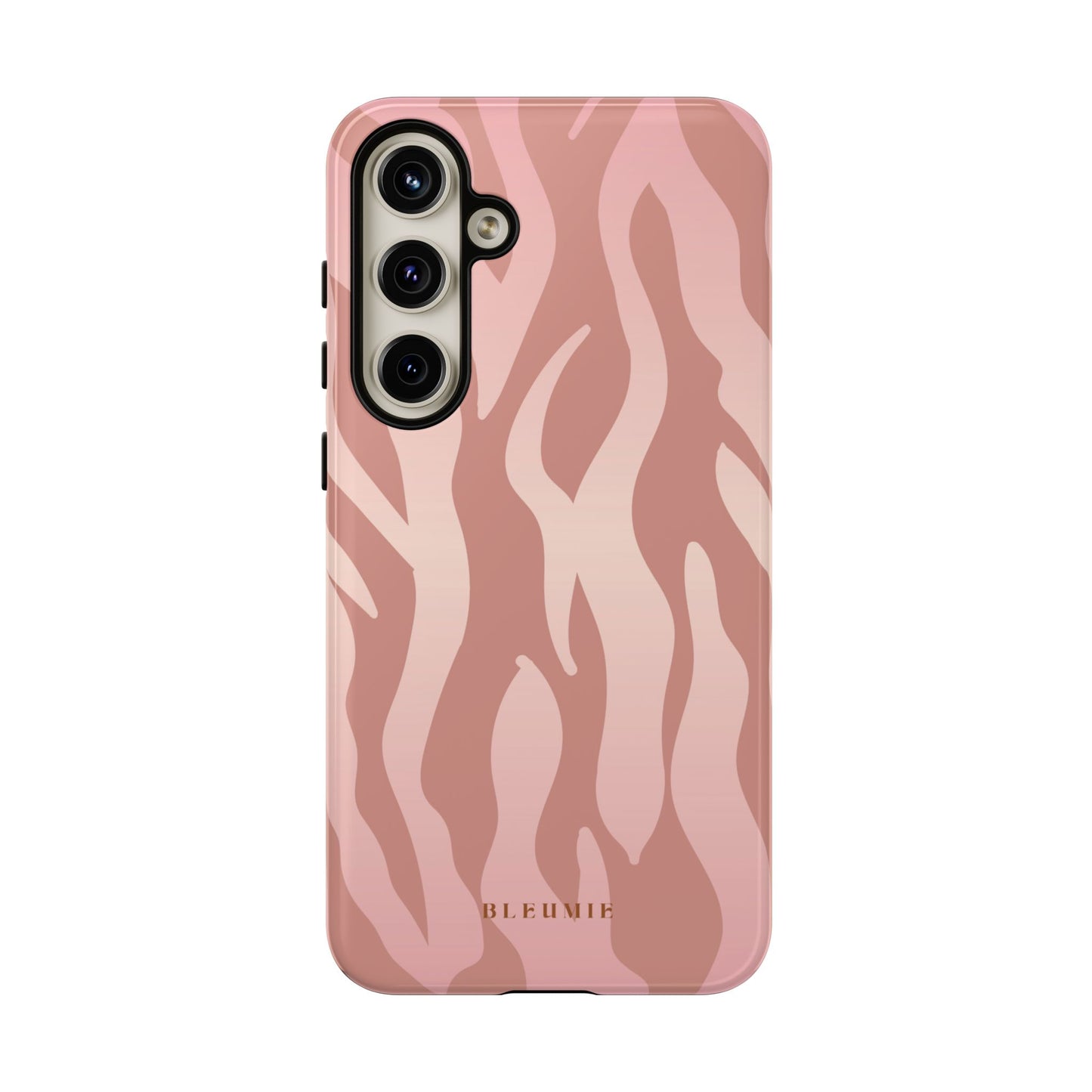 Rosé Zebra Print Tough Phone Case Samsung Galaxy S24 Plus BLEUMIE