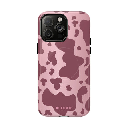 Mauve Cow Print MagSafe iPhone Cases iPhone 14 Pro Max Glossy BLEUMIE