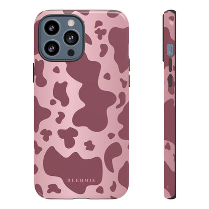 Mauve Cow Print Tough Phone Case iPhone 13 Pro Max BLEUMIE