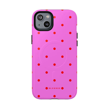 Pinka Polka Dot MagSafe iPhone Cases iPhone 14 Plus Glossy BLEUMIE