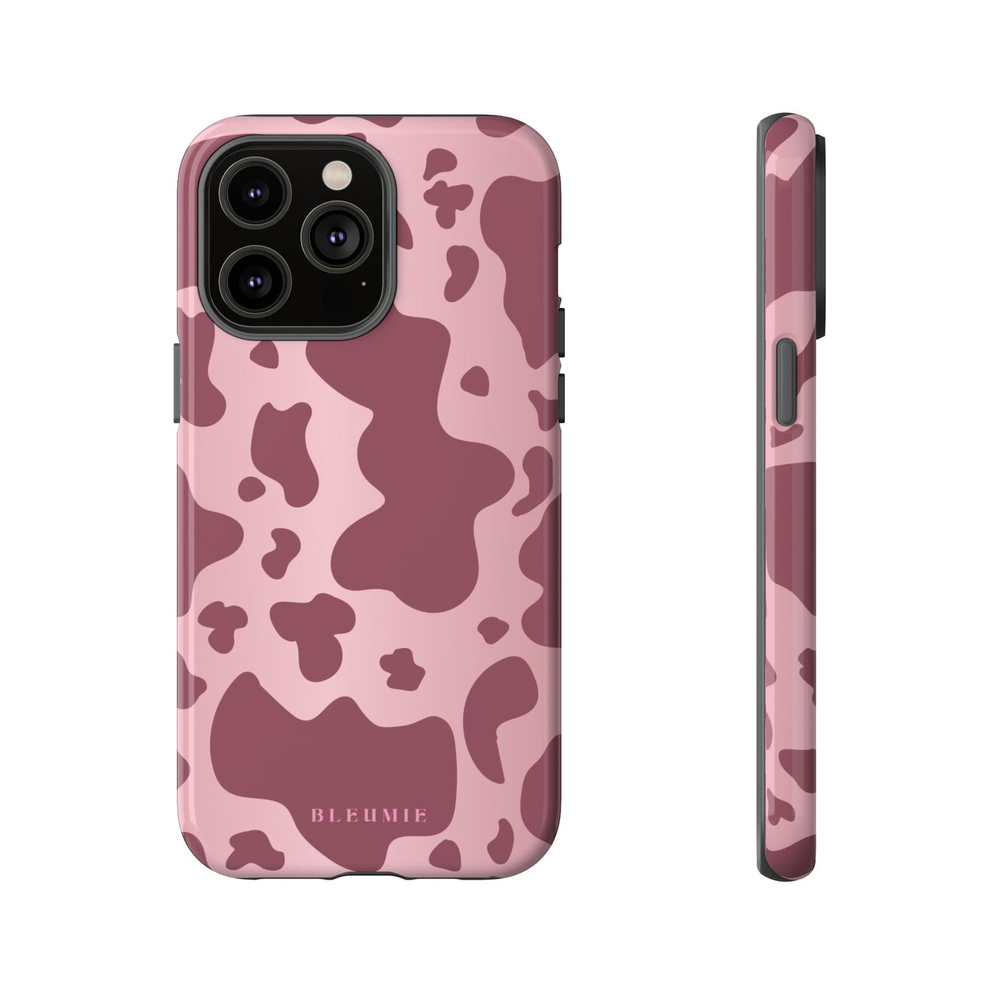 Mauve Cow Print Tough Phone Case iPhone 14 Pro Max BLEUMIE