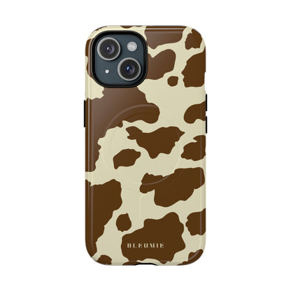 Camo Cow Print MagSafe iPhone Cases iPhone 15 Glossy BLEUMIE