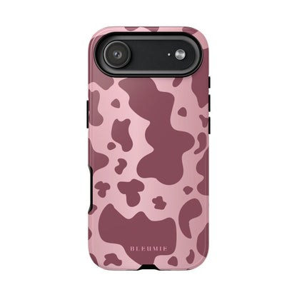 Mauve Cow Print Tough Phone Case iPhone 17 Air BLEUMIE