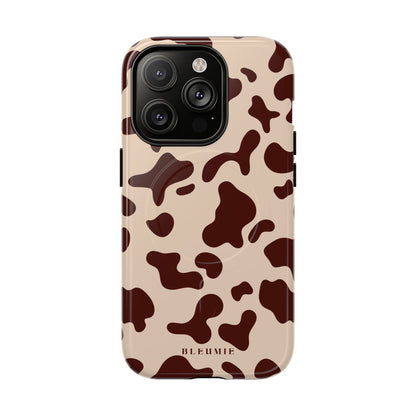 Mocha Cow Print MagSafe iPhone Cases iPhone 14 Pro Glossy BLEUMIE