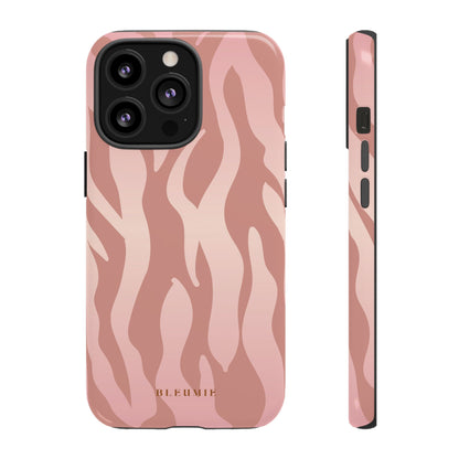 Rosé Zebra Print Tough Phone Case iPhone 13 Pro BLEUMIE