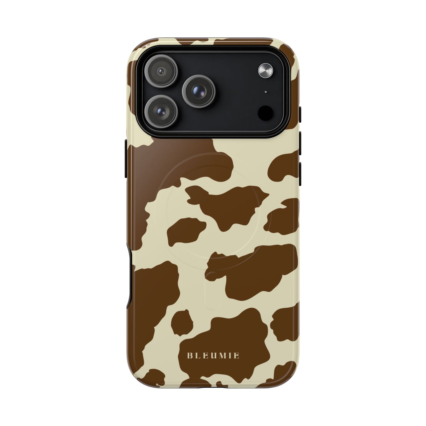 Camo Cow Print MagSafe iPhone Cases iPhone 17 Pro Max Glossy BLEUMIE