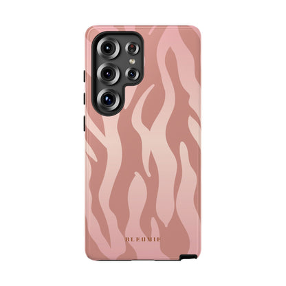 Rosé Zebra Print Tough Phone Case Samsung Galaxy S25 Ultra BLEUMIE