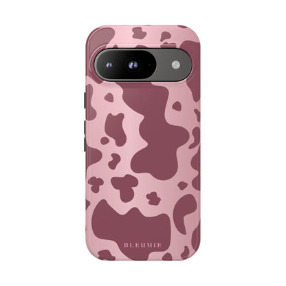 Mauve Cow Print Tough Phone Case Google Pixel 9 BLEUMIE