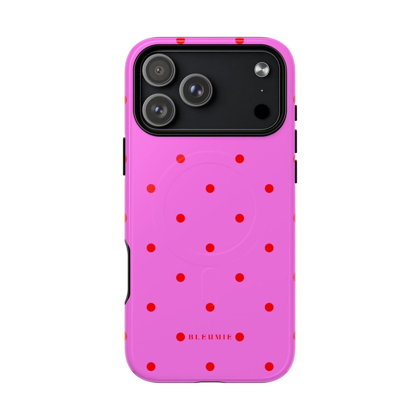 Pinka Polka Dot MagSafe iPhone Cases iPhone 17 Pro Max Glossy BLEUMIE