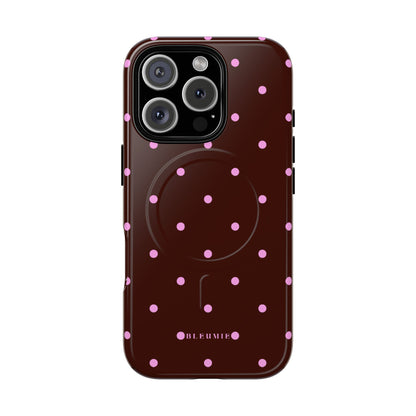 Berry Polka Dot MagSafe iPhone Cases iPhone 16 Pro Glossy BLEUMIE