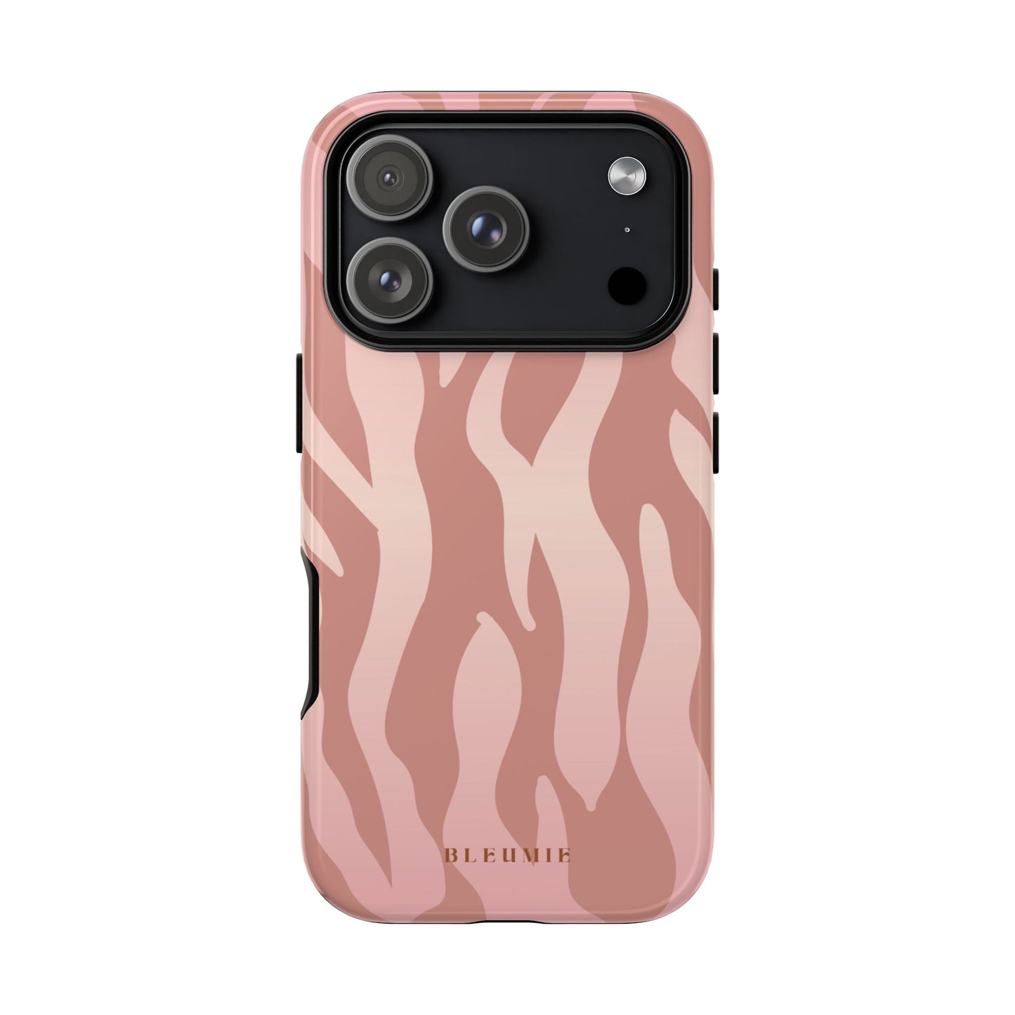 Rosé Zebra Print Tough Phone Case iPhone 17 Pro BLEUMIE