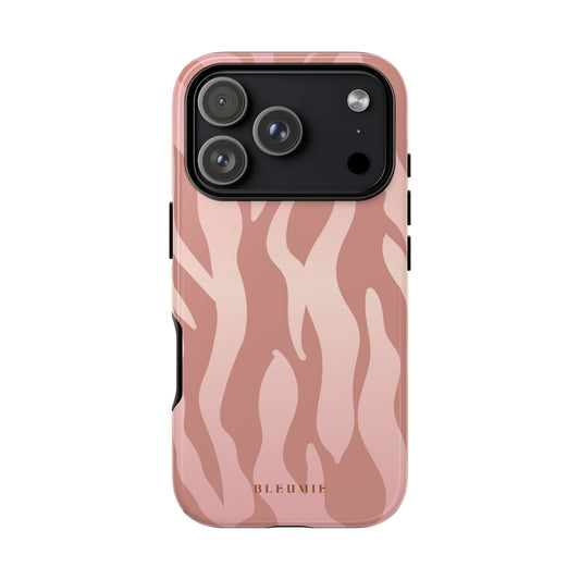 Rosé Zebra Print Tough Phone Case iPhone 17 Pro BLEUMIE