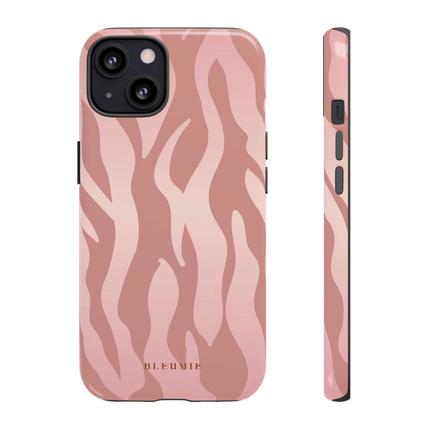 Rosé Zebra Print Tough Phone Case iPhone 13 BLEUMIE