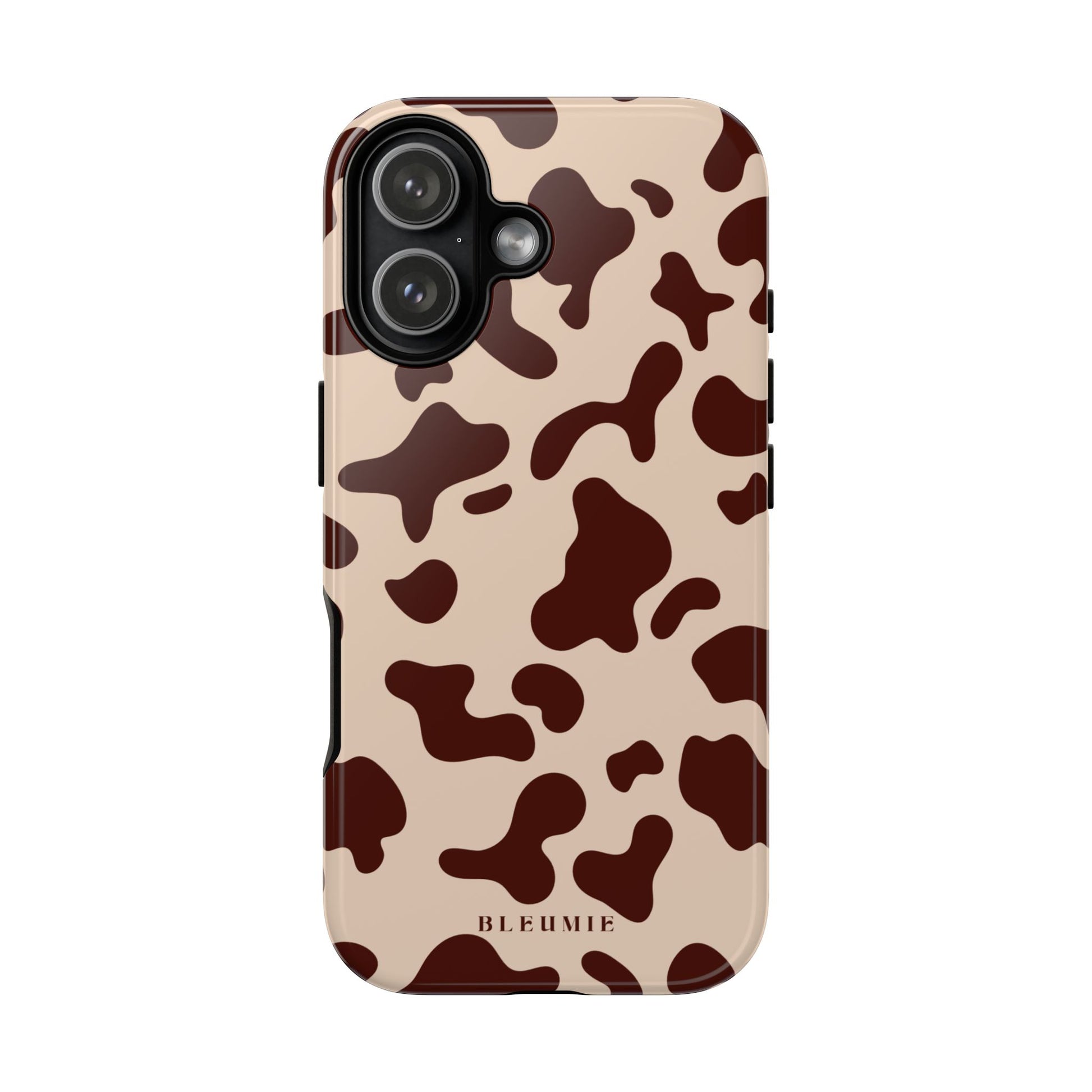 Mocha Cow Print Tough Phone Case iPhone 17 BLEUMIE