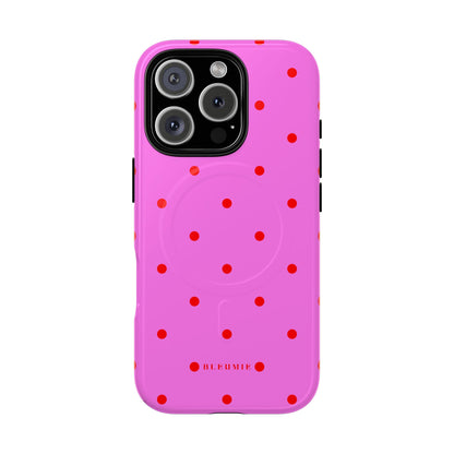 Pinka Polka Dot MagSafe iPhone Cases iPhone 16 Pro Glossy BLEUMIE