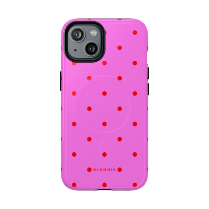 Pinka Polka Dot MagSafe iPhone Cases iPhone 14 Glossy BLEUMIE