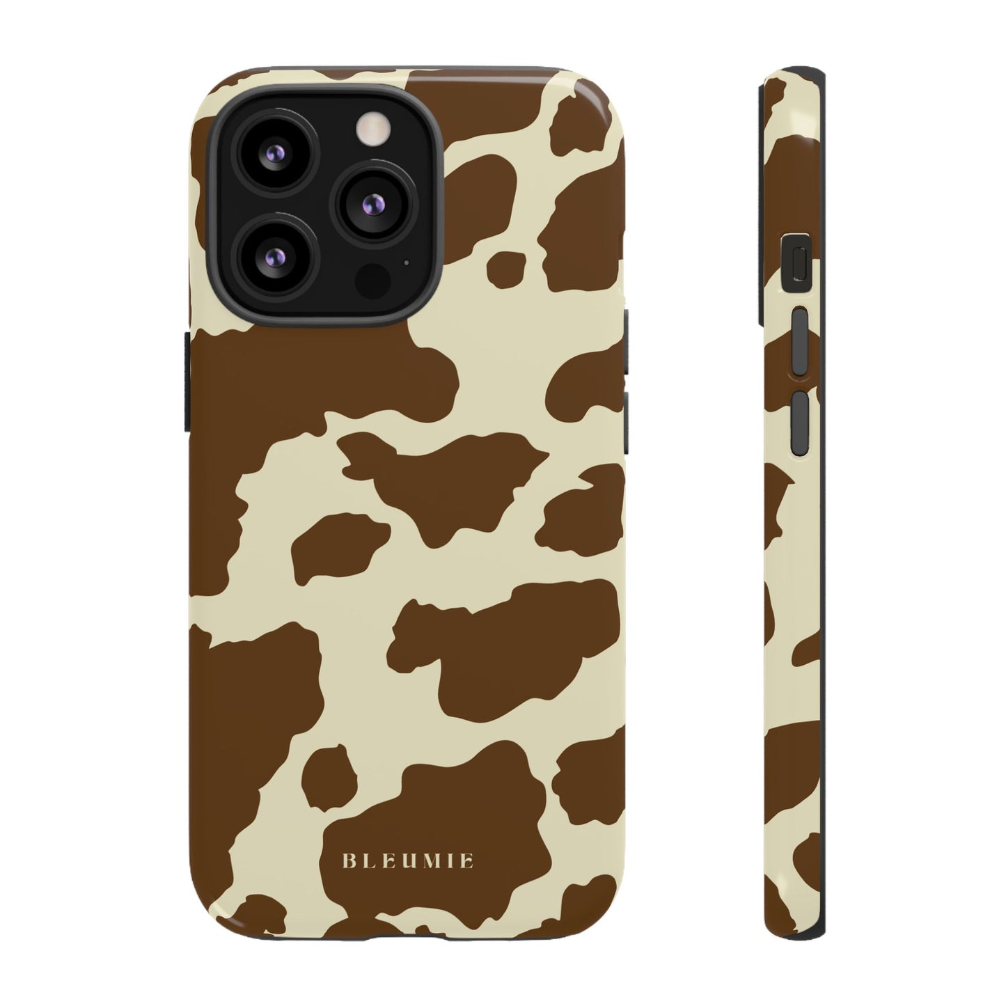 Camo Cow Print Tough Phone Case iPhone 13 Pro BLEUMIE