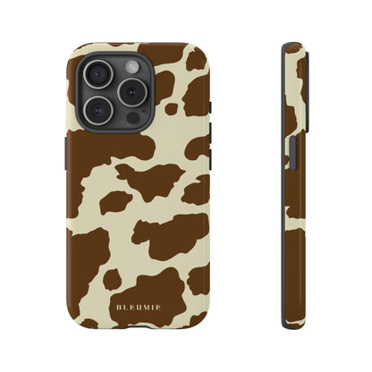 Camo Cow Print Tough Phone Case iPhone 15 Pro BLEUMIE