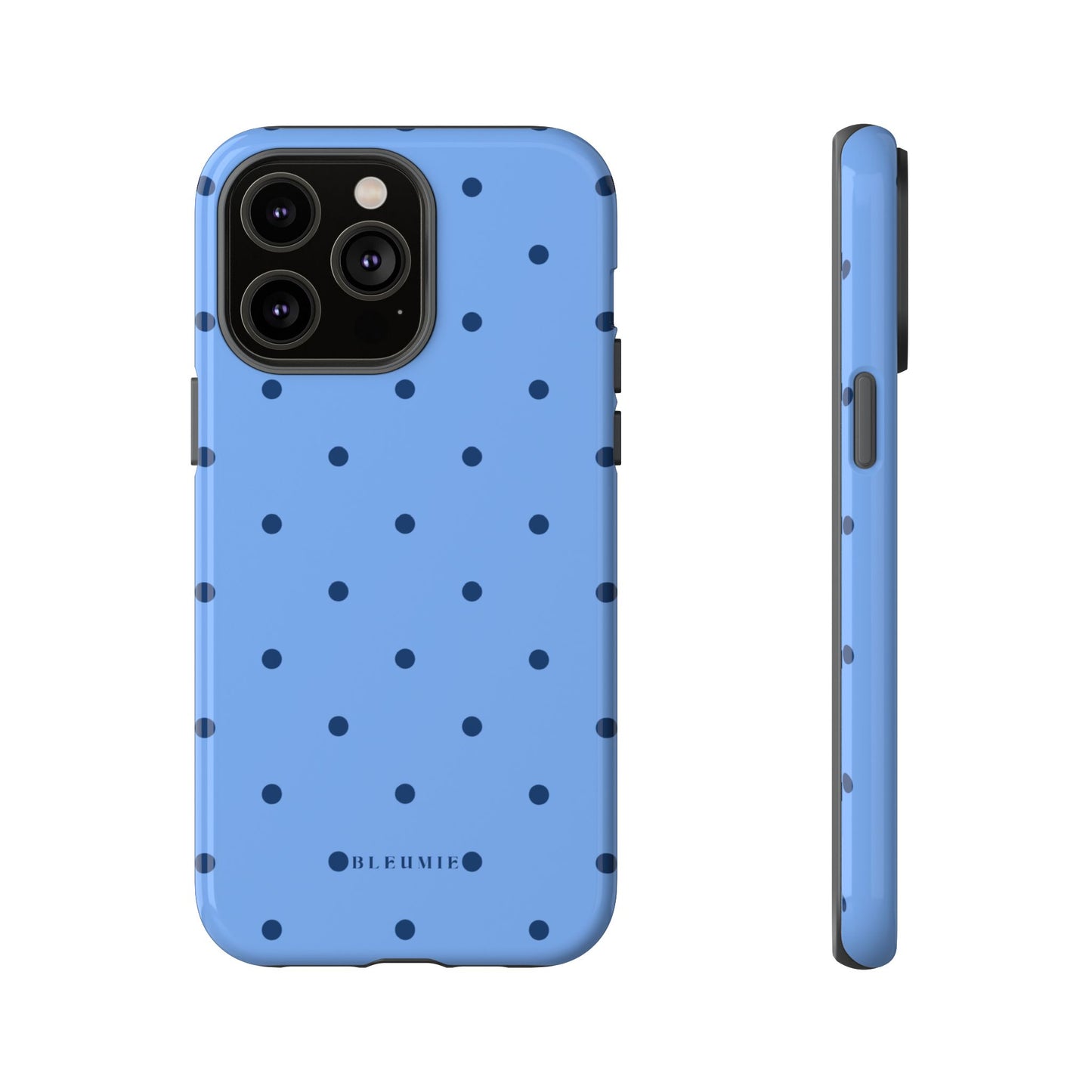 Blue Polka Dot Tough Phone Case iPhone 14 Pro Max BLEUMIE