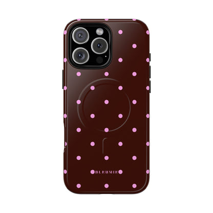 Berry Polka Dot MagSafe iPhone Cases iPhone 16 Pro Max Glossy BLEUMIE