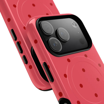 Crimson Polka Dot MagSafe iPhone Cases BLEUMIE