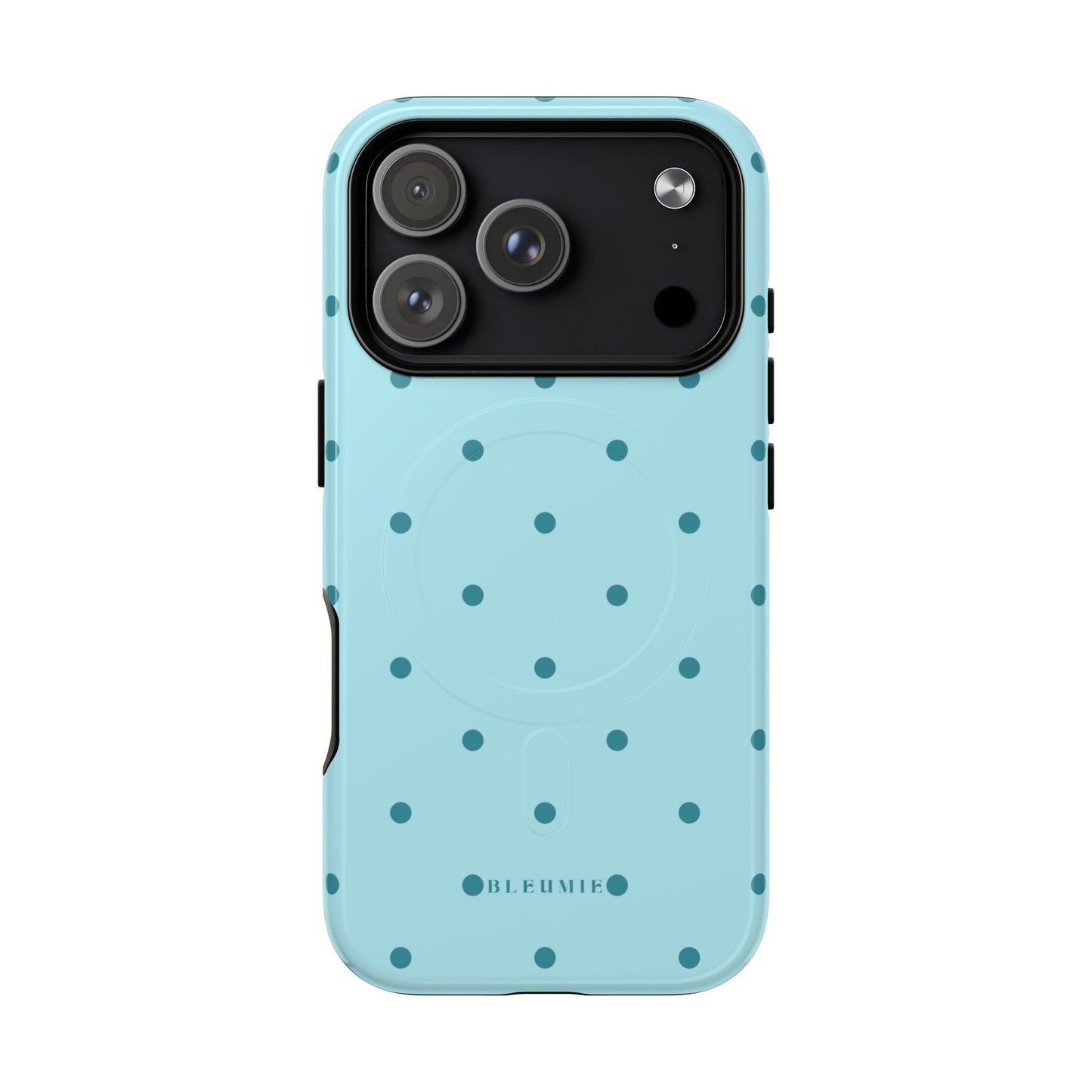 Mint Polka Dot MagSafe iPhone Cases iPhone 17 Pro Glossy BLEUMIE