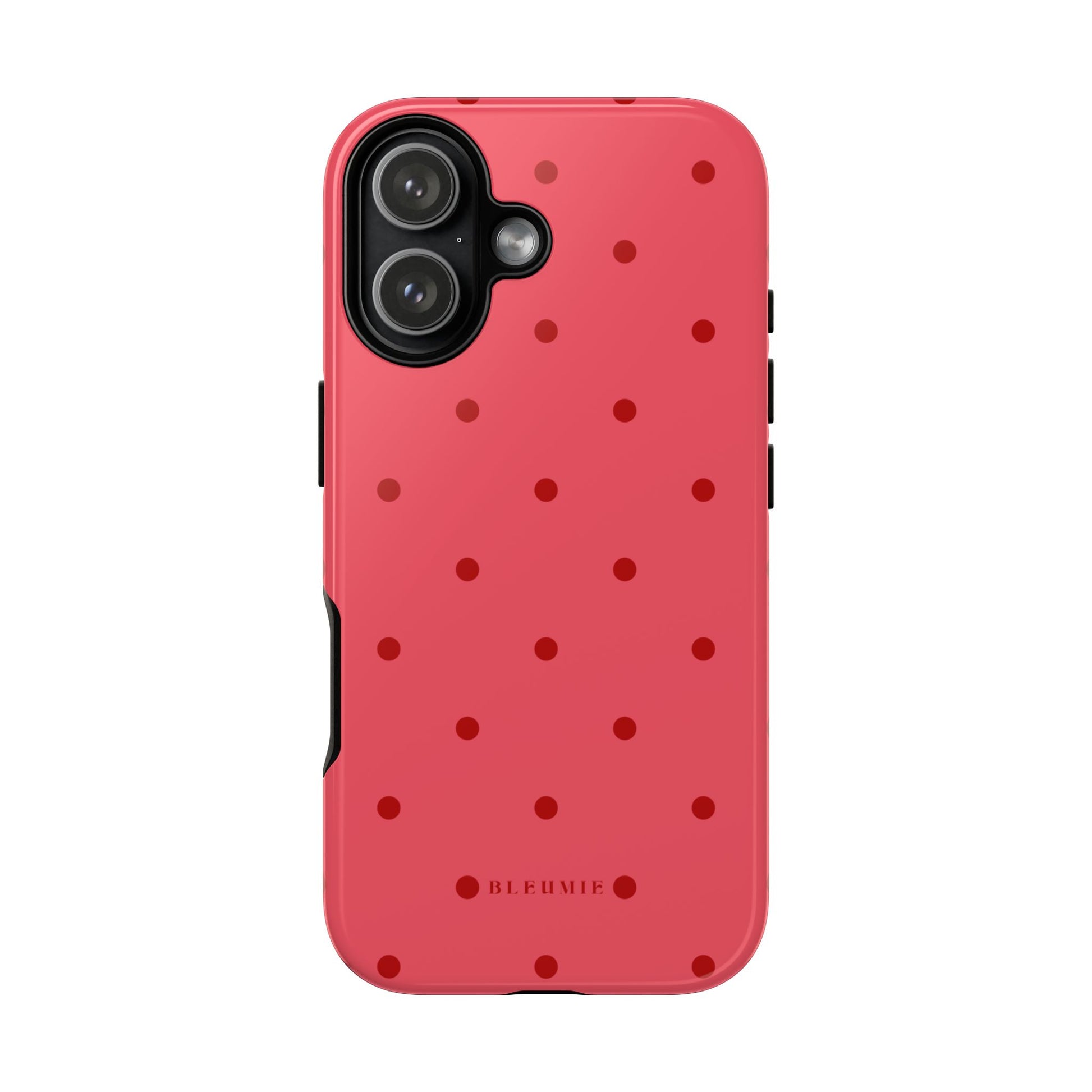Crimson Polka Dot Tough Phone Case iPhone 17 BLEUMIE