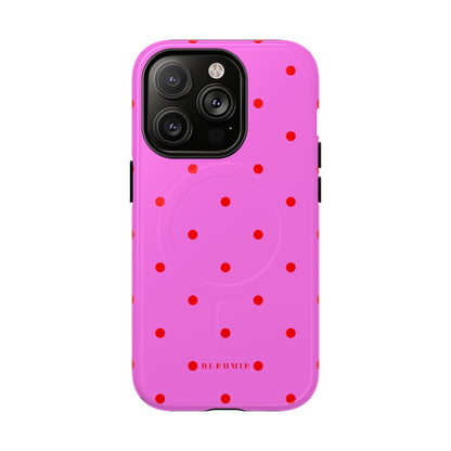 Pinka Polka Dot MagSafe iPhone Cases iPhone 14 Pro Glossy BLEUMIE