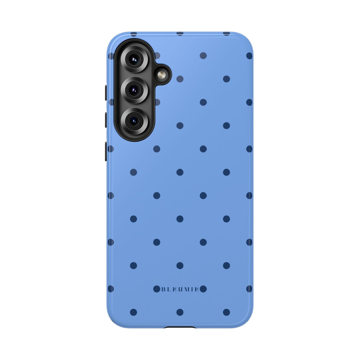 Blue Polka Dot Tough Phone Case Samsung Galaxy S25 Plus BLEUMIE
