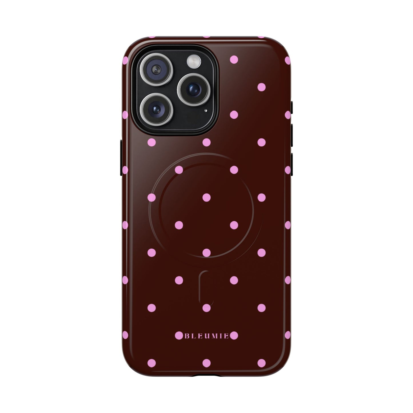 Berry Polka Dot MagSafe iPhone Cases iPhone 15 Pro Max Glossy BLEUMIE