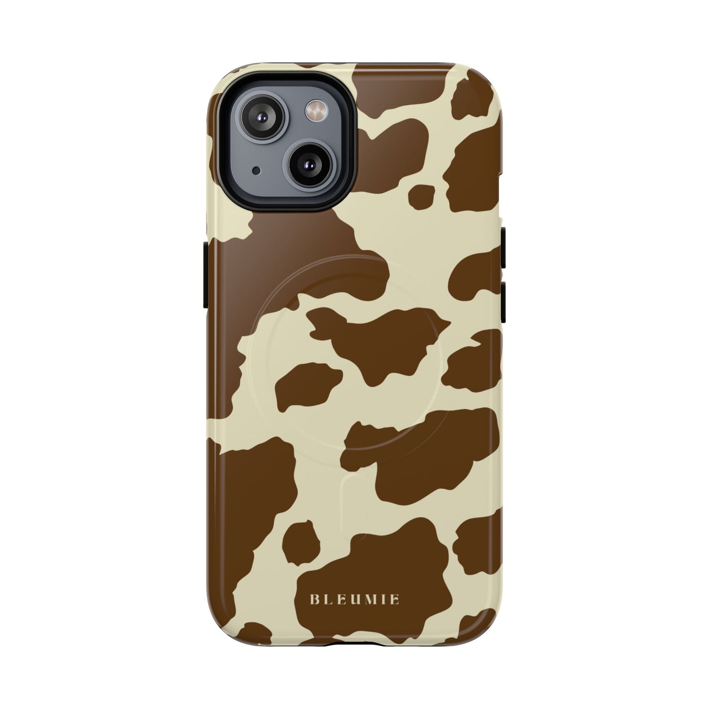 Camo Cow Print MagSafe iPhone Cases iPhone 14 Glossy BLEUMIE