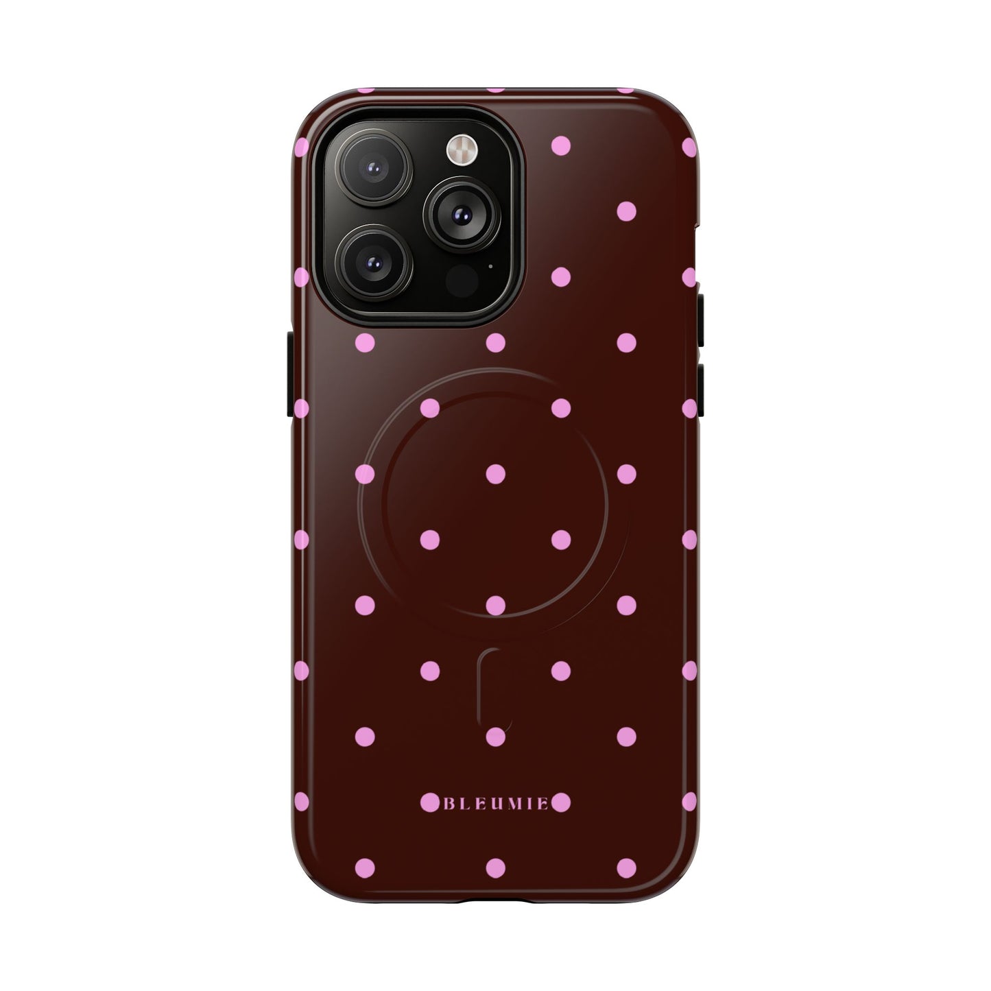 Berry Polka Dot MagSafe iPhone Cases iPhone 14 Pro Max Glossy BLEUMIE