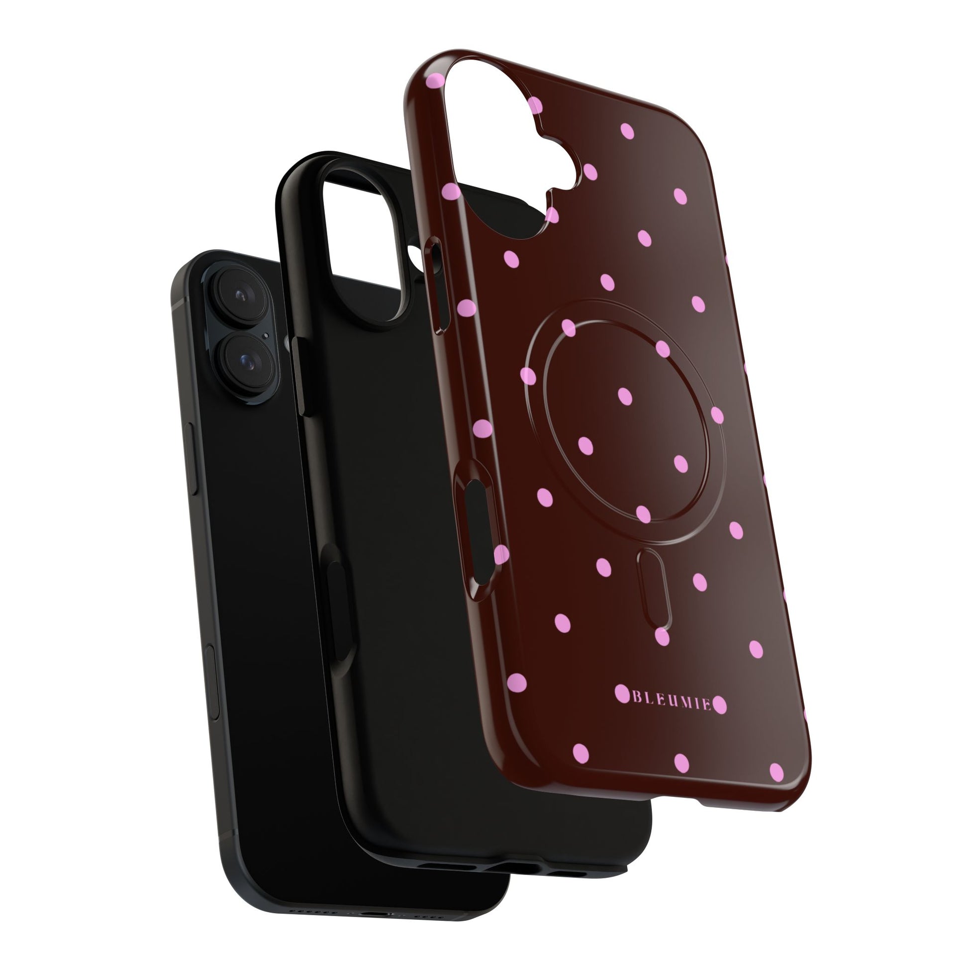 Berry Polka Dot MagSafe iPhone Cases BLEUMIE