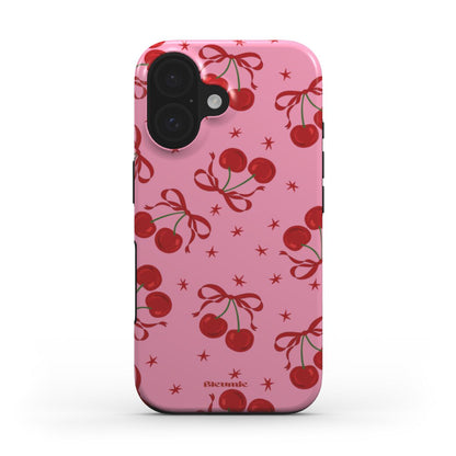 Pink Cherry Bow Tough Phone Case