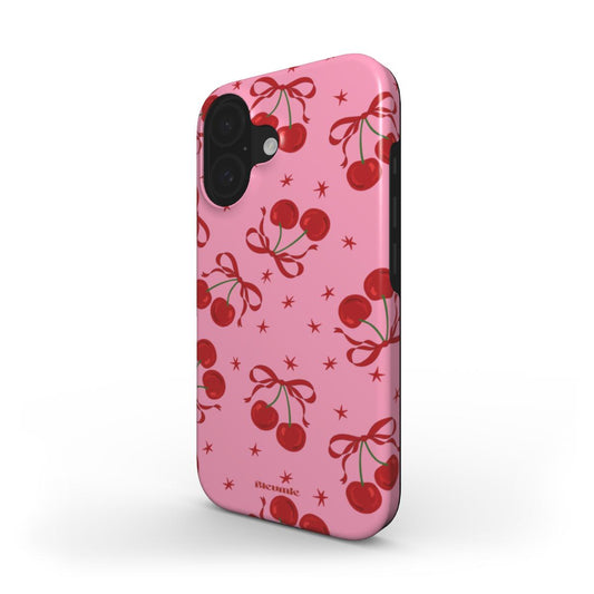 Pink Cherry Bow Tough Phone Case