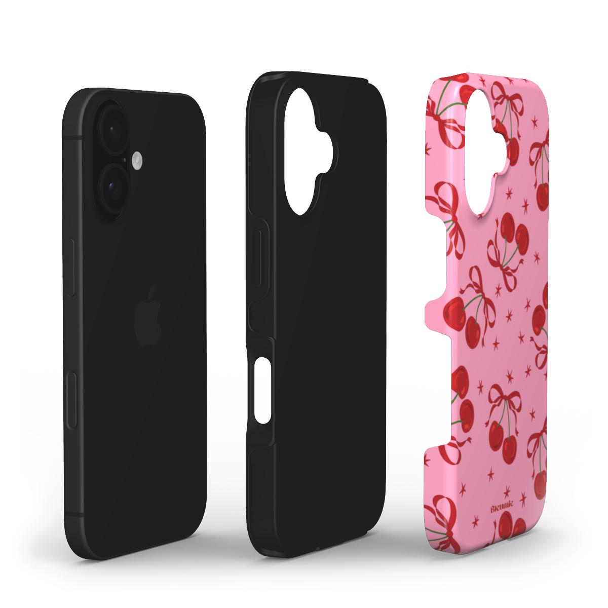 Pink Cherry Bow Tough Phone Case