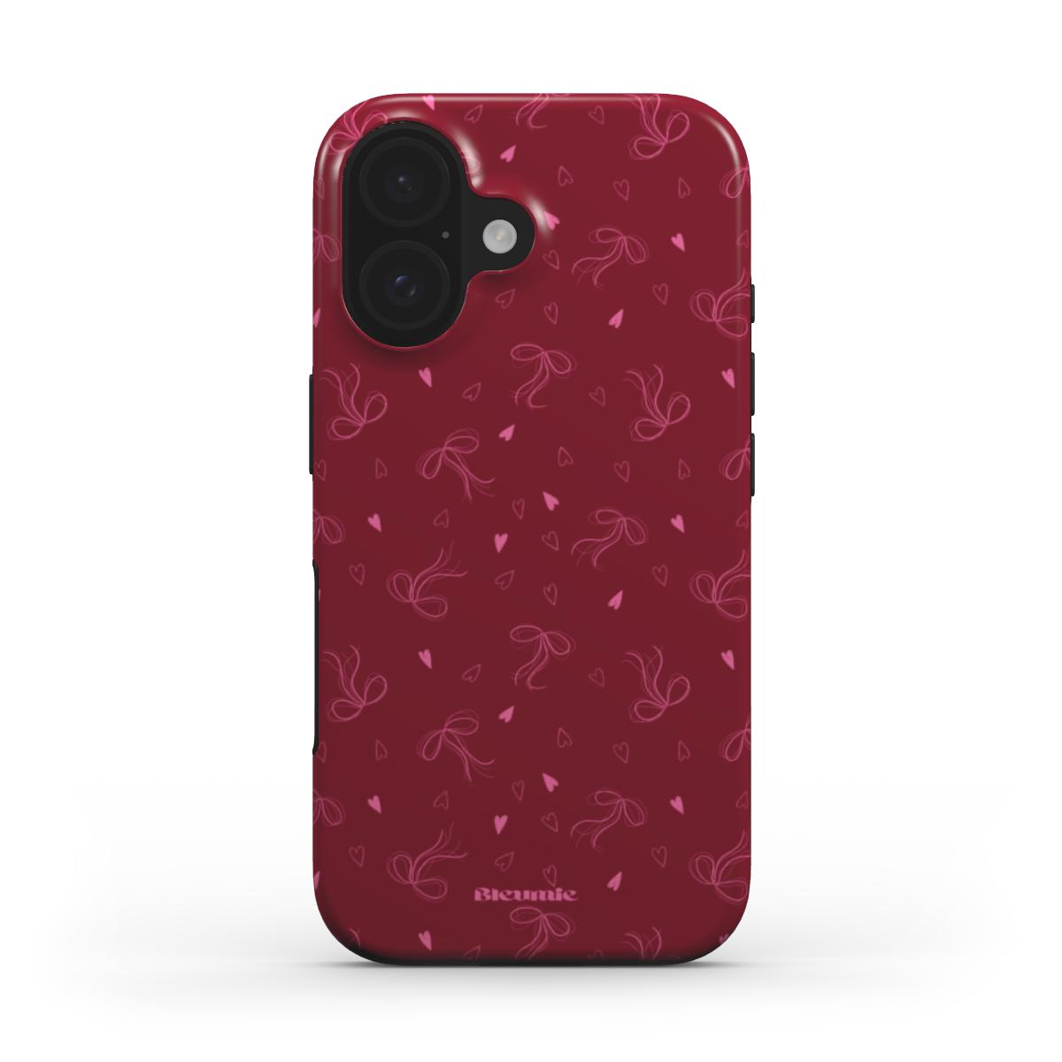 Red Girlie Hearts Tough Phone Case