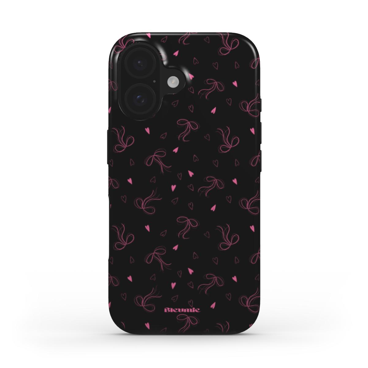 Black Girlie Hearts Tough Phone Case