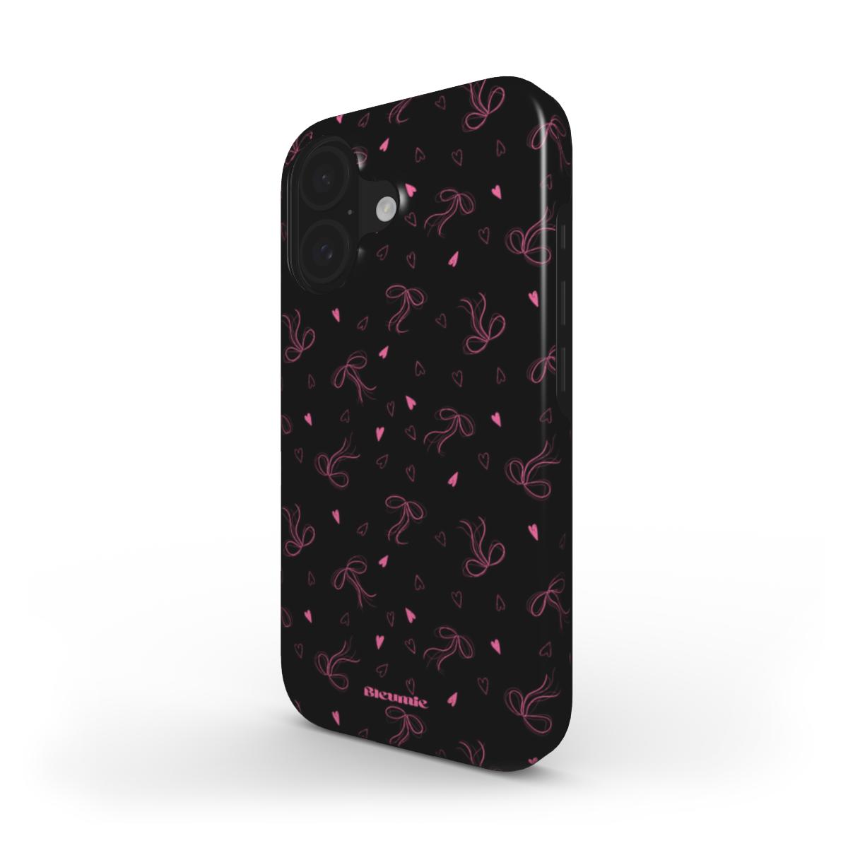 Black Girlie Hearts Tough Phone Case