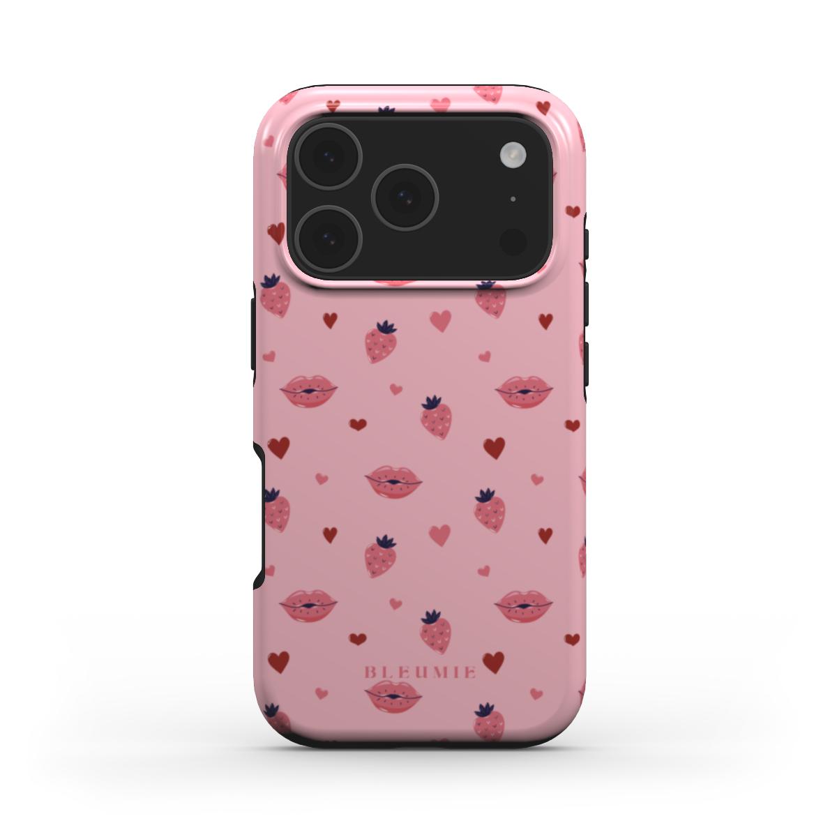 Pink Strawberry Lips Tough Phone Case