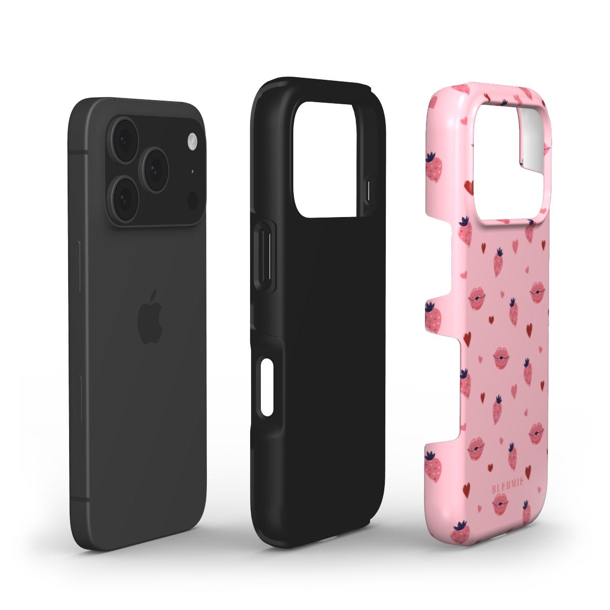 Pink Strawberry Lips Tough Phone Case