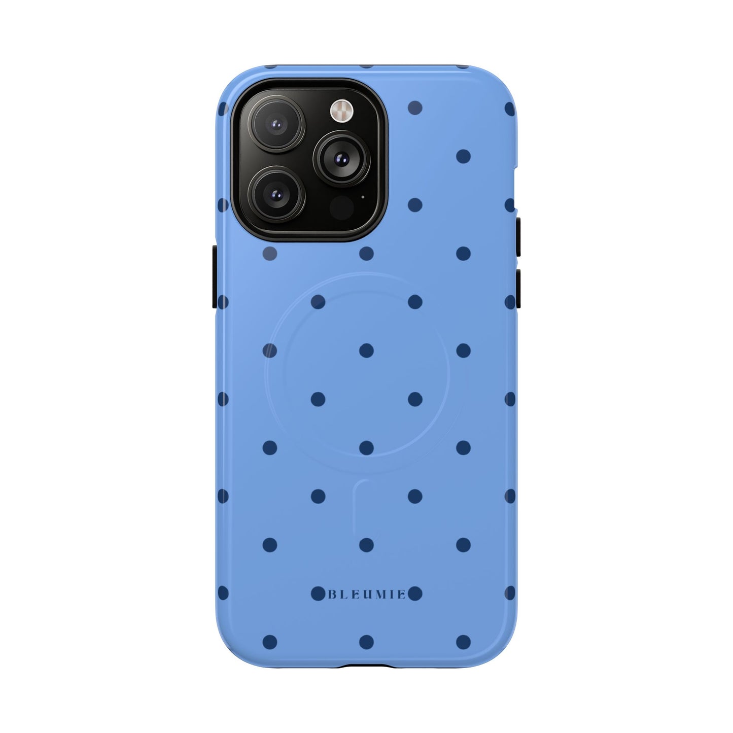 Blue Polka Dot MagSafe iPhone Cases iPhone 14 Pro Max Glossy BLEUMIE