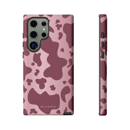 Mauve Cow Print Tough Phone Case Samsung Galaxy S23 Ultra BLEUMIE
