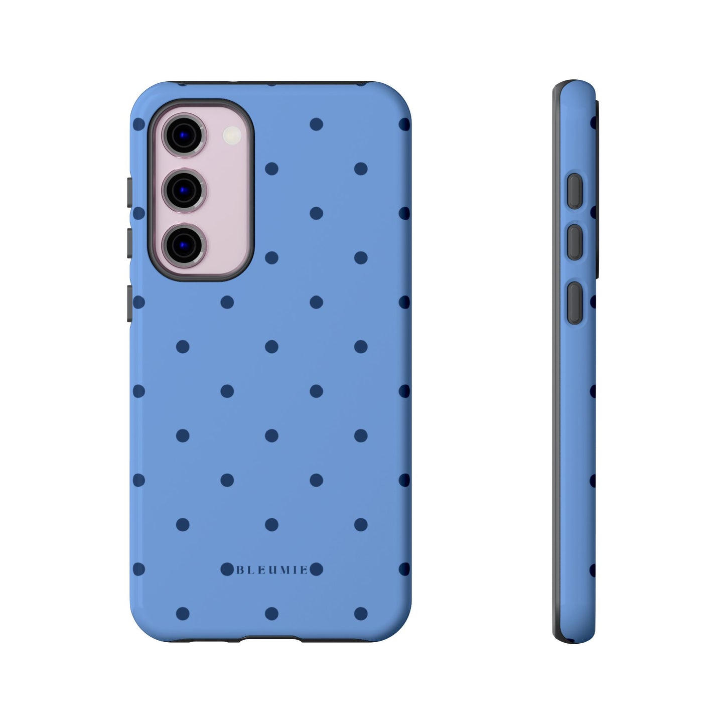 Blue Polka Dot Tough Phone Case Samsung Galaxy S23 Plus BLEUMIE