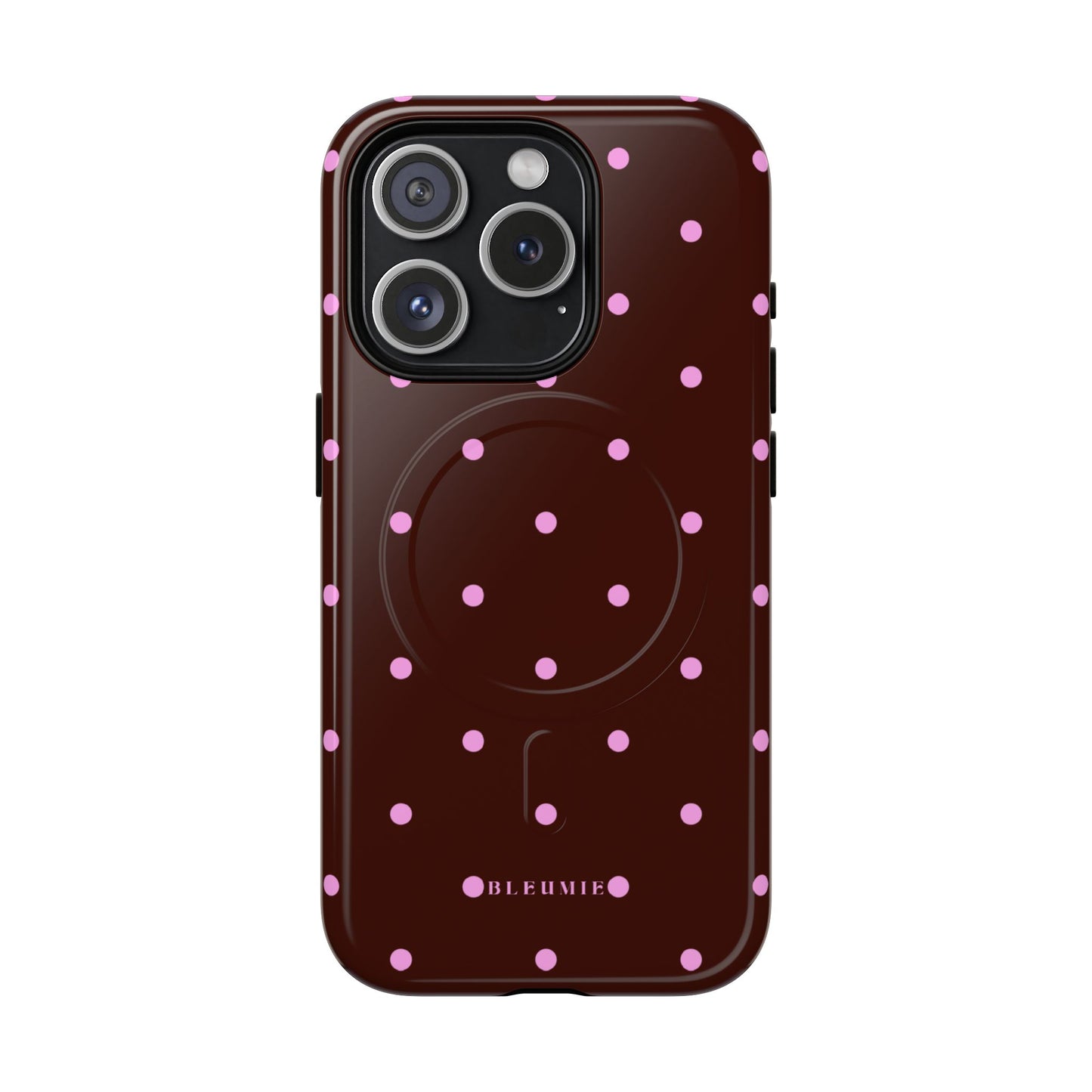 Berry Polka Dot MagSafe iPhone Cases iPhone 15 Pro Glossy BLEUMIE
